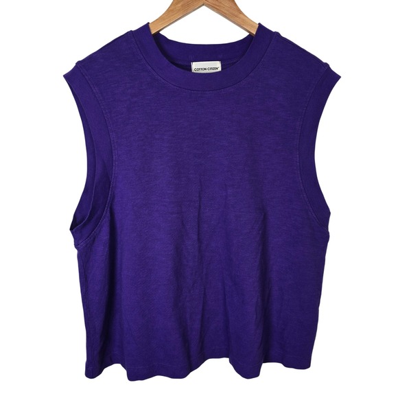 Cotton Citizen Muscle Tank Top Women's M Purple Sleeveless Made in USA - Picture 1 of 5